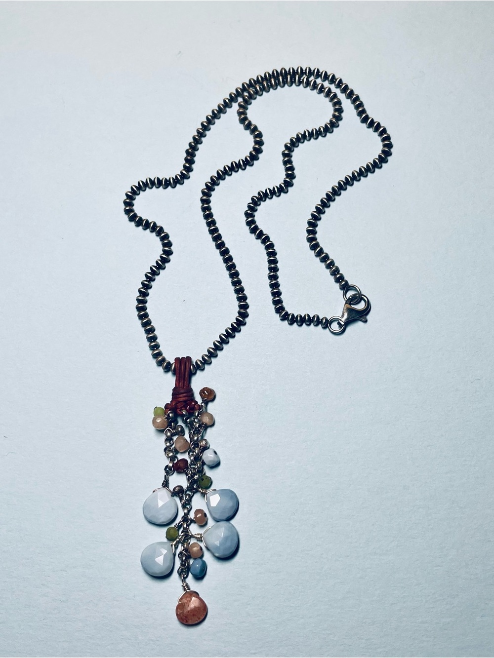 New! Navajo Pearl Bead Lariat Necklace